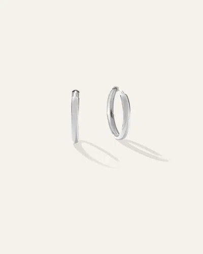 Quince Women's 14k Gold Bold Hoop Earrings In White Gold