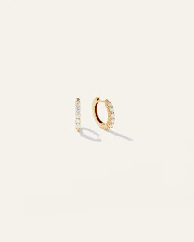 Quince Women's 14k Gold Classic Diamond Huggie Hoop Earrings In Yellow Gold