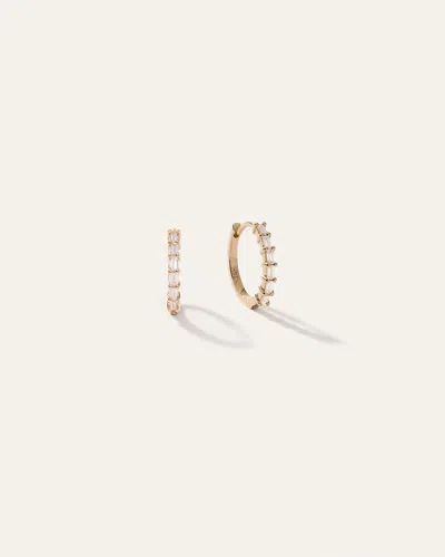 Quince Women's 14k Gold Diamond Baguette Huggies In Yellow Gold