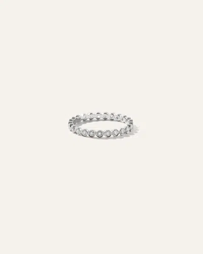 Quince Women's 14k Gold Diamond Bezel Eternity Band Rings In White Gold