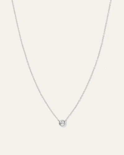 Quince Women's 14k Gold Diamond Bezel Necklace In White Gold