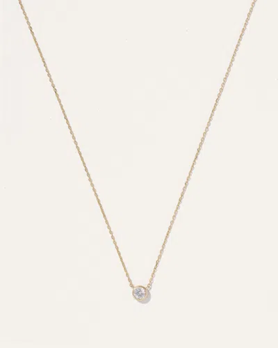 QUINCE WOMEN'S 14K GOLD DIAMOND BEZEL NECKLACE 