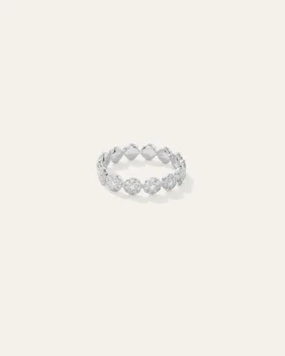 Quince Women's 14k Gold Diamond Floral Eternity Band Rings In White Gold