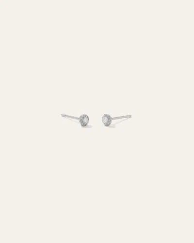 Quince Women's 14k Gold Diamond Halo Studs In White Gold