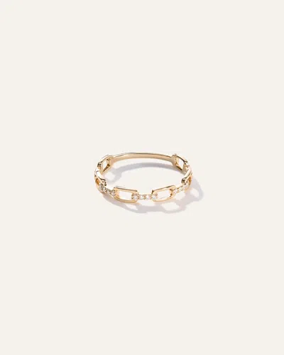 Quince Women's 14k Gold Diamond Paperclip Link Ring In Yellow Gold