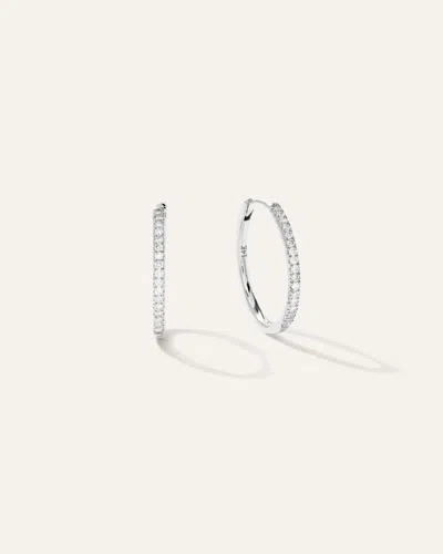 Quince Women's 14k Gold Diamond Pave Hoop Earrings