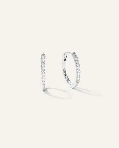 Quince Women's 14k Gold Diamond Pave Hoop Earrings