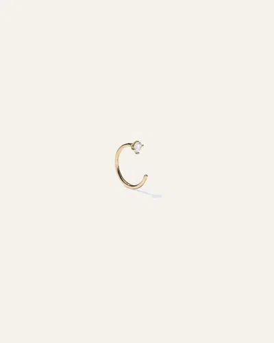 Quince Women's 14k Gold Diamond Single Open Reverse Huggie In Yellow Gold