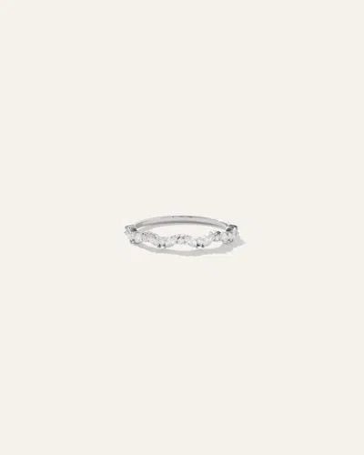 Quince Women's 14k Gold Diamond Slanted Marquise And Round Band Rings In White Gold