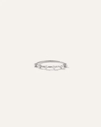 Quince Women's 14k Gold Diamond Station Band Rings In White Gold