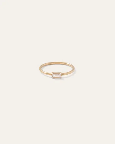 Quince Women's 14k Gold East West Diamond Baguette Ring In Yellow Gold