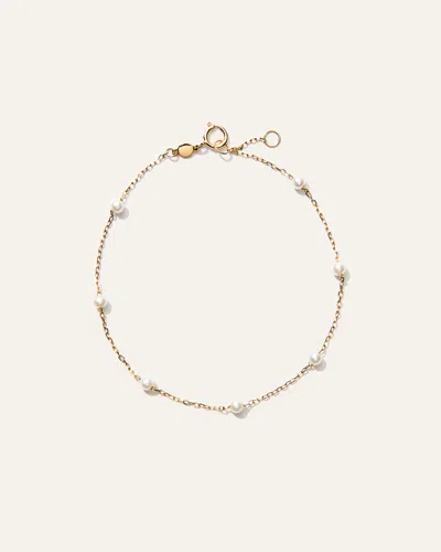 Quince Women's 14k Gold Freshwater Cultured Pearl Station Bracelet
