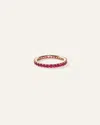 Quince Women's 14k Gold Gemstone Pave Eternity Band Rings In Ruby