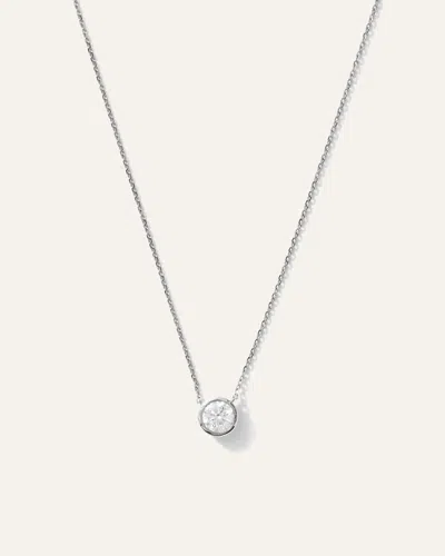 Quince Women's 14k Gold Lab Grown Diamond Bezel Necklace In White Gold