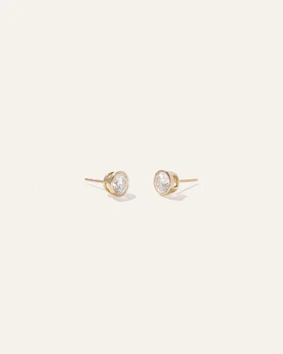 Quince Women's 14k Gold Lab Grown Diamond Bezel Studs In Yellow Gold