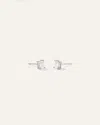 Quince Women's 14k Gold Lab Grown Diamond Emerald Solitaire Studs In White Gold
