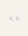 Quince Women's 14k Gold Lab Grown Diamond Emerald Solitaire Studs In White Gold