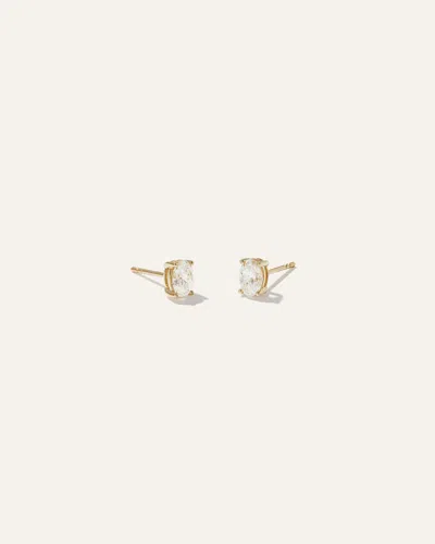 Quince Women's 14k Gold Lab Grown Diamond Oval Solitaire Studs