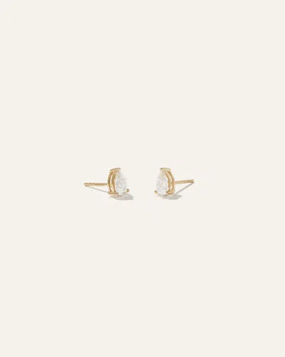 Quince Women's 14k Gold Lab Grown Diamond Pear Solitaire Studs