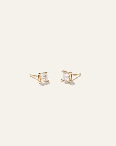Quince Women's 14k Gold Lab Grown Diamond Princess Solitaire Studs