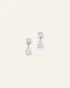 Quince Women's 14k Gold Lab Grown Diamond Round & Pear Drop Earrings In White Gold