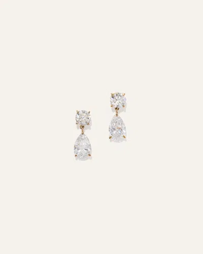 Quince Women's 14k Gold Lab Grown Diamond Round & Pear Drop Earrings In Yellow Gold