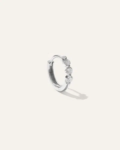 Quince Women's 14k Gold Lab Grown Diamond Shared Prong Huggie