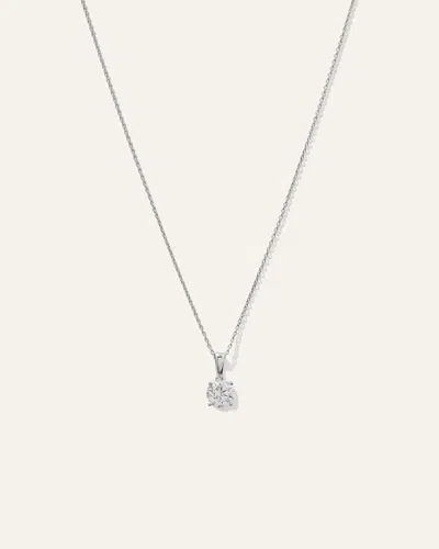 Quince Women's 14k Gold Lab Grown Diamond Solitaire Necklace In White Gold