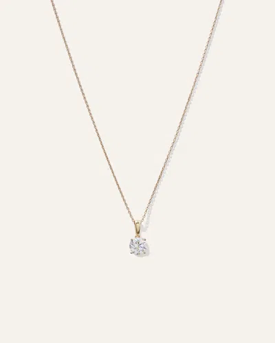 Quince Women's 14k Gold Lab Grown Diamond Solitaire Necklace In Yellow Gold