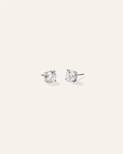 Quince Women's 14k Gold Lab Grown Diamond Solitaire Studs In White Gold