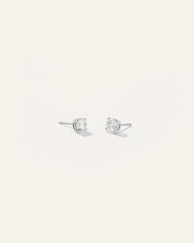 Quince Women's 14k Gold Lab Grown Diamond Solitaire Studs In White Gold