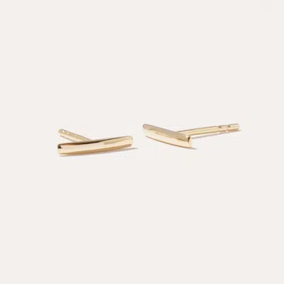 Quince Women's 14k Gold Line Stud Earrings In Yellow Gold