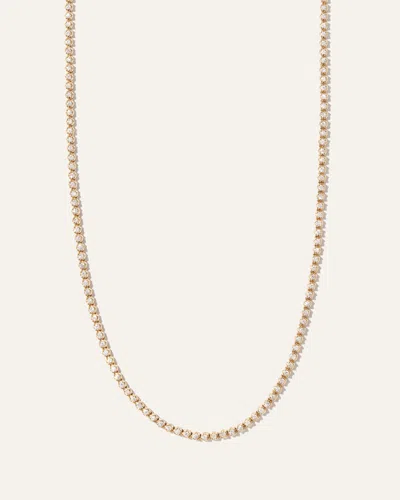 Quince Women's 14k Gold Natural Diamond Crown Set Tennis Necklace In Yellow Gold