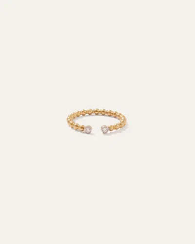 Quince Women's 14k Gold Open Beaded Diamond Bezel Ring In Yellow Gold