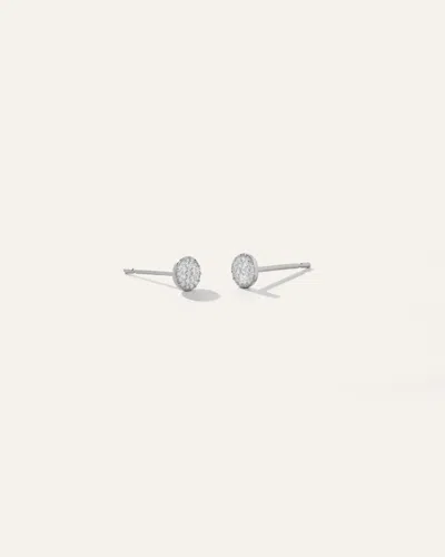 Quince Women's 14k Gold Pave Diamond Round Studs In White Gold