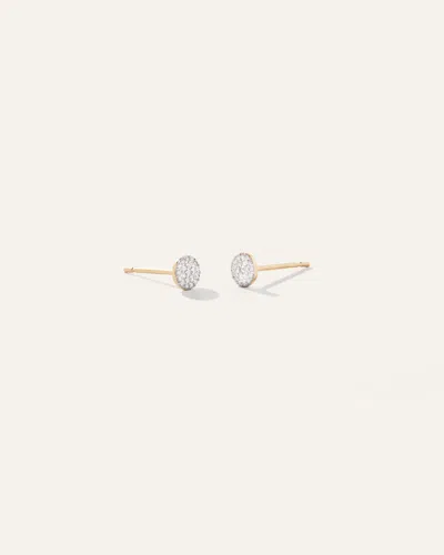 Quince Women's 14k Gold Pave Diamond Round Studs In Yellow Gold