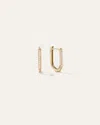 Quince Women's 14k Gold Pave Diamond U Huggie Hoop Earrings In Yellow Gold