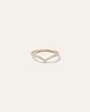 Quince Women's 14k Gold Pave Diamond Wishbone Ring In Yellow Gold
