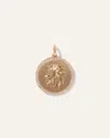 Quince Women's 14k Gold Pave Zodiac Medallion Charm