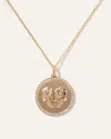 Quince Women's 14k Gold Pave Zodiac Medallion Necklace