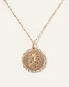 Quince Women's 14k Gold Pave Zodiac Medallion Necklace