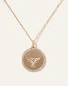 Quince Women's 14k Gold Pave Zodiac Medallion Necklace