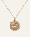 Quince Women's 14k Gold Pave Zodiac Medallion Necklace