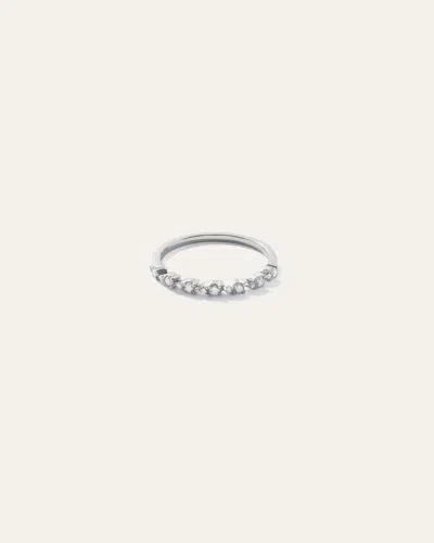 Quince Women's 14k Gold Pear Diamond Half Eternity Band Rings In White Gold