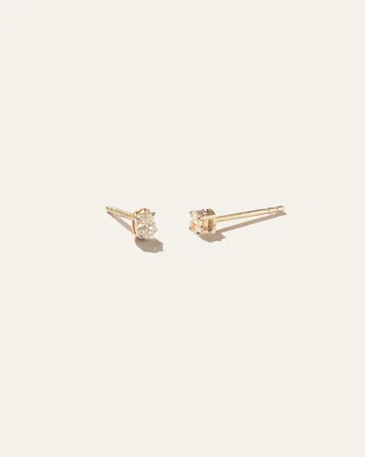 Quince Women's 14k Gold Petite Oval Diamond Studs In Yellow Gold