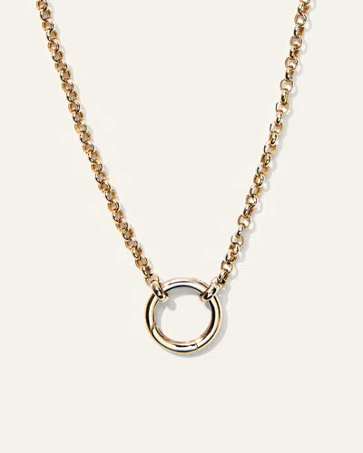 Quince Women's 14k Gold Rolo Chain Charm Ring Necklace