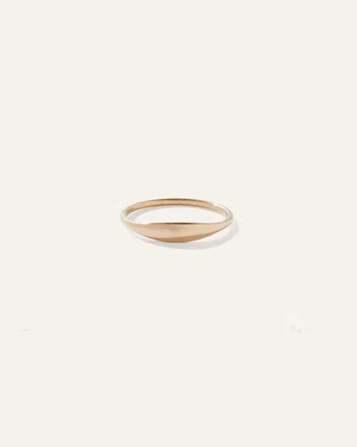 Quince Women's 14k Gold Slim Signet Ring In Yellow Gold