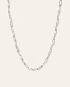 Quince Women's 14k Gold Small Paperclip Chain Necklace In White Gold