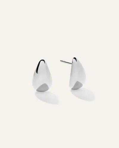 Quince Women's 14k Gold Small Teardrop Earrings In White Gold