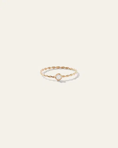 Quince Women's 14k Gold Solo Diamond Twist Ring In Yellow Gold